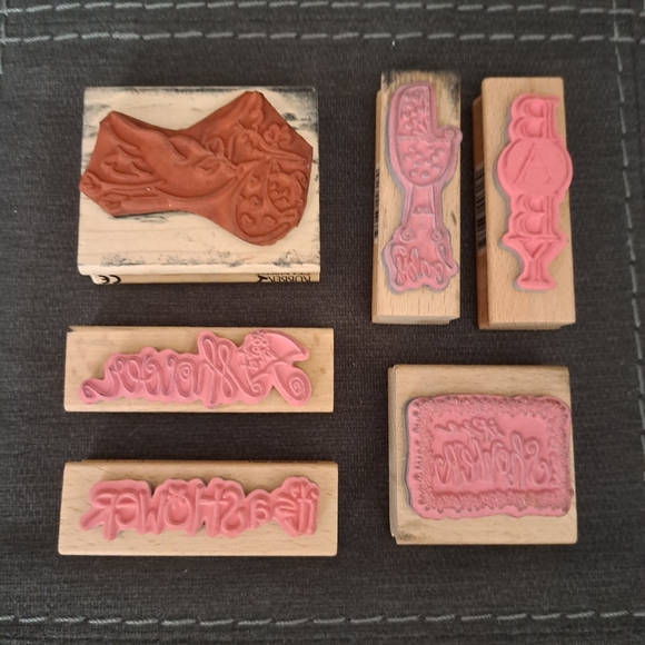 6 Rubber Stamps baby shower theme - Picture 2 of 2